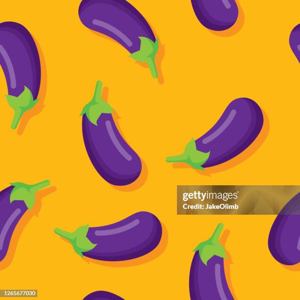 illustrazioni stock, clip art, cartoni animati e icone di tendenza di modello di melanzane piatto - melanzana