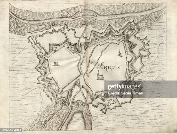 Arras, Plan of fortification of Arras , Fig. 30 after p. 148 Galeazzo Gualdo Priorato: Teatro del Belgio, o sia descritione delle diecisette...