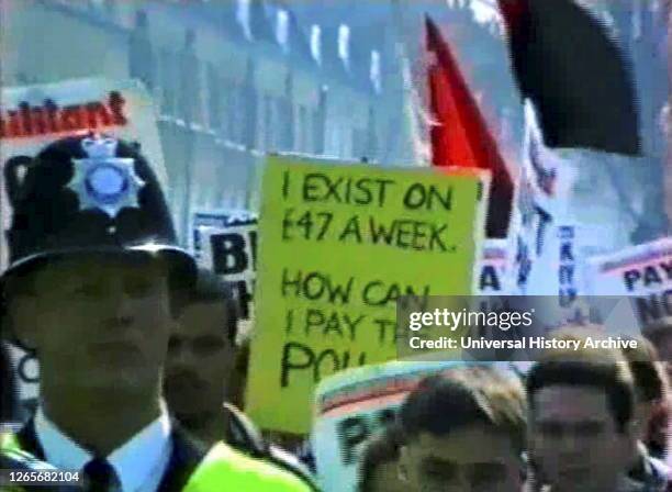 Photographs taken during the Poll Tax riots. The Poll Tax Riots were a series of riots in British towns and cities during protests against the...