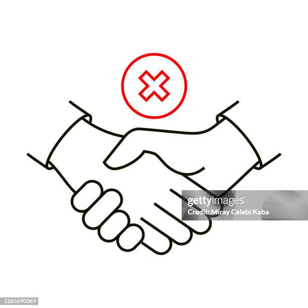 avoid handshakes line icon - avoid touching stock illustrations