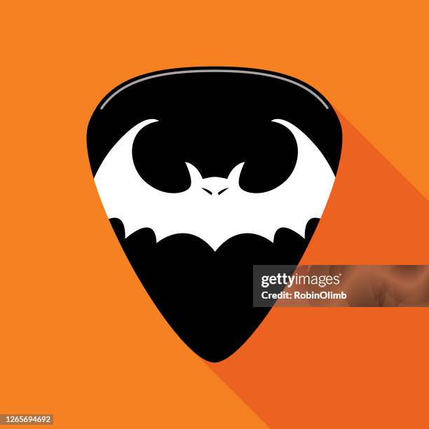 bat guitar pick icon - guitar pick stock illustrations