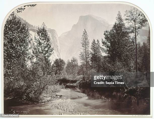 Taysayac, Half Dome, 4967 Ft., Yosemite, Carleton Emmons Watkins mammoth plate albumen print, 15-3/8 x 20-3/8 in. 21 x 27 in., signed in ink,on...