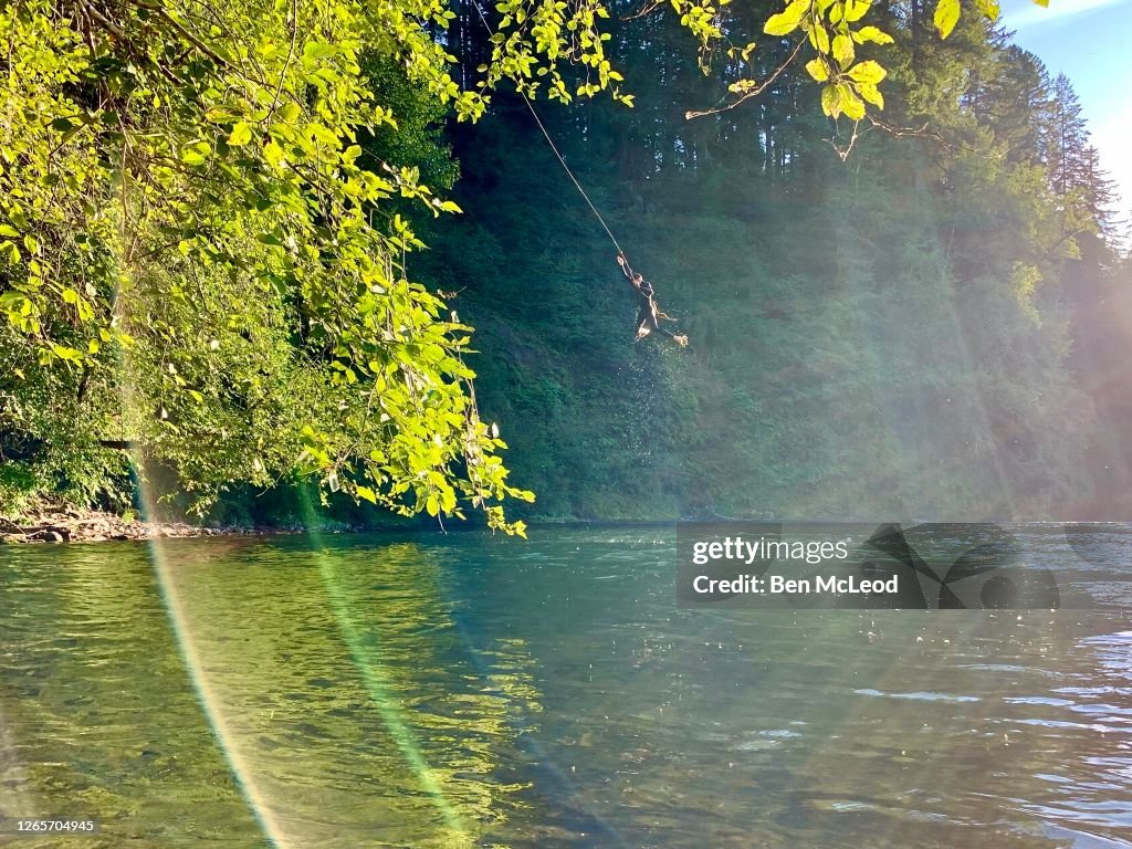 Summertime rope swing