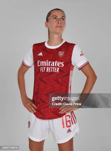 Noelle Maritz of Arsenal during the Arsenal Women's Photocall at London Colney on August 12, 2020 in St Albans, England.