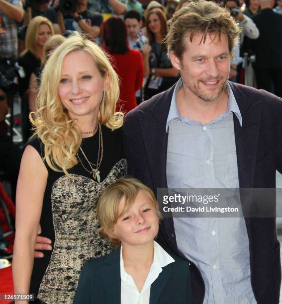 Actress Anne Heche, son Homer Laffoon and actor James Tupper attend the premiere of "IRIS - A Journey Through the World of Cinema" By Cirque du...