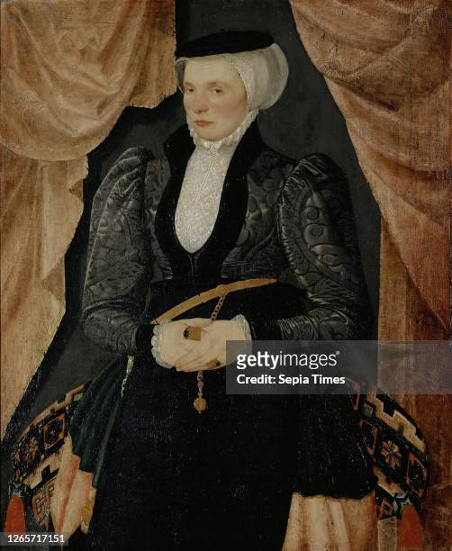 Portrait of Katharina Aeder, wife of Melchior Hornlocher oil on oak wood, 86 x 70 cm, not marked , Hans Bock d. Ä., Zabern/Elsass um 1550/52–1624...