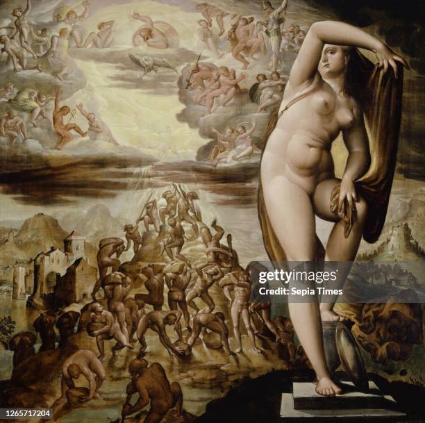 Allegory of the Day Oil on Linden, 80.6 x 82 cm, inscribed lower right on the pedestal: MDL XXXVI • HBock [ligated] • F:, Hans Bock d. Ä.,...