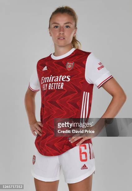 Leah Williamson of Arsenal during the Arsenal Women's Photocall at London Colney on August 12, 2020 in St Albans, England.