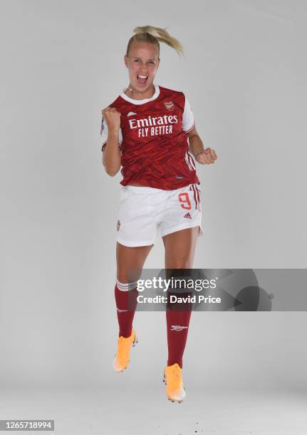 Beth Mead of Arsenal during the Arsenal Women's Photocall at London Colney on August 12, 2020 in St Albans, England.