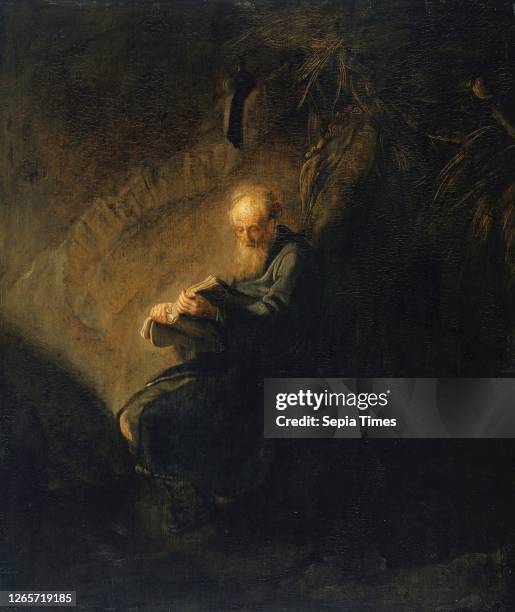 Reading Hermit oil on oak, 61 x 51.5 cm, Rembrandt Harmensz. Van Rijn, , Leiden 1606–1669 Amsterdam.