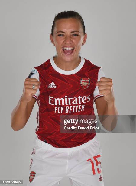 Katie McCabe of Arsenal during the Arsenal Women's Photocall at London Colney on August 12, 2020 in St Albans, England.