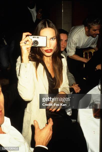 Laurence Treil attends a Venus de La Mode Fashion Party at Les Bains Douches during Paris Fashion Week in the 1990s in Paris, France.