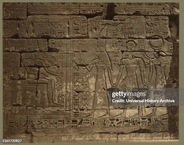 Bas-relief in the hypostyle hall of the Mortuary Temple of Ramesses III at Medinet Habu..