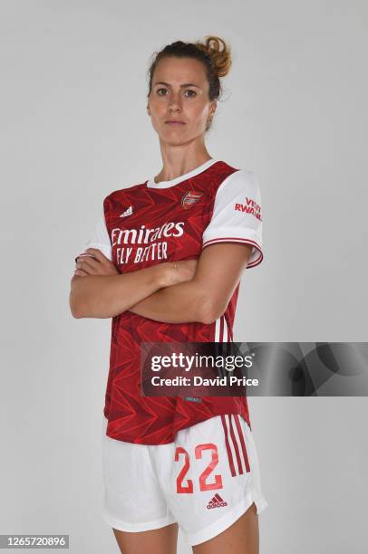 Viki Schnaderbeck of Arsenal during the Arsenal Women's Photocall at London Colney on August 12, 2020 in St Albans, England.