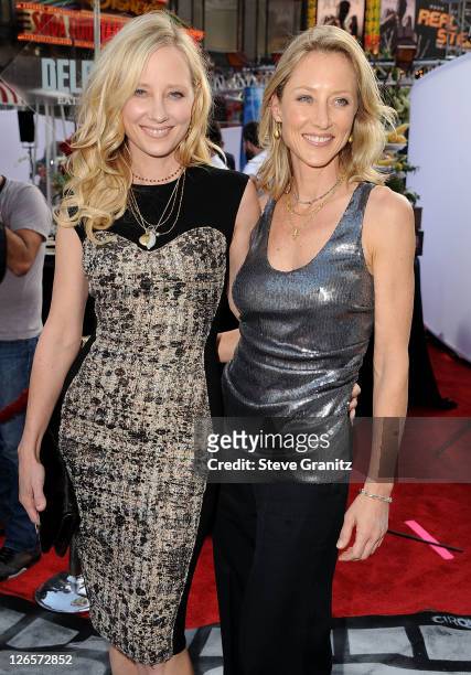 Anne Heche and sister Abigail attends Premiere Of "Iris" - A Journey Into The World Of Cinema By Cirque du Soleil at the Kodak Theatre on September...