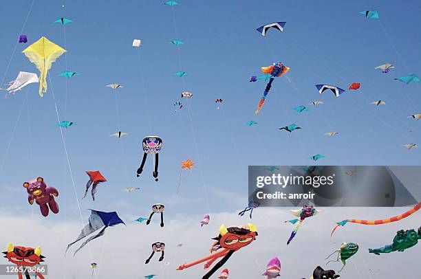 festival of kites - kite stock pictures, royalty-free photos & images