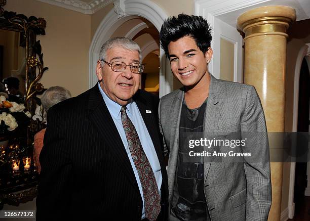 David Horowitz and Adam Lambert attend the 2011 PFLAG National LA Event on September 25, 2011 in Beverly Hills, California.