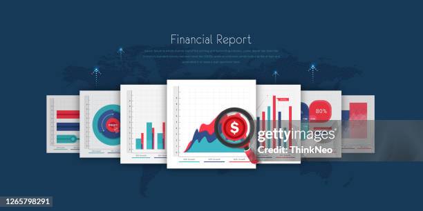 flat business analytics graph stock illustration - financial planning stock illustrations