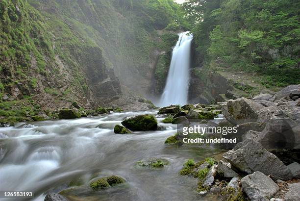 akiu great waterfall - natori city stock pictures, royalty-free photos & images