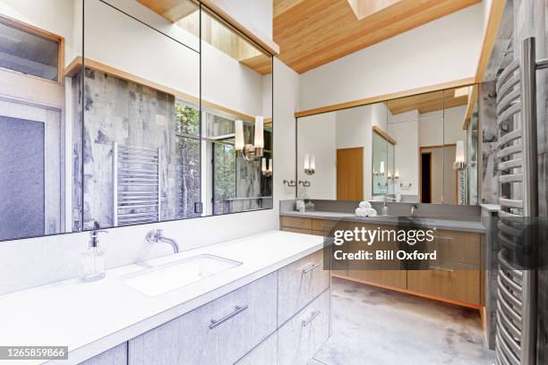 home interior bathroom remodel construction with line drawing transition to blend fade into finished project - make over series stock pictures, royalty-free photos & images