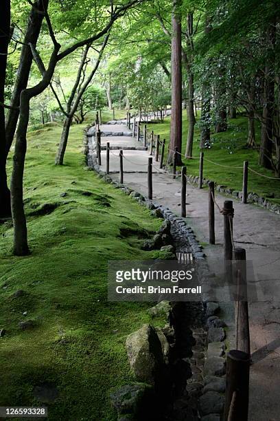 japanese garden path - ginkaku ji temple stock pictures, royalty-free photos & images