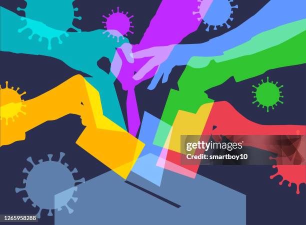 voting during covid-19 pandemic - coronavirus uk stock illustrations