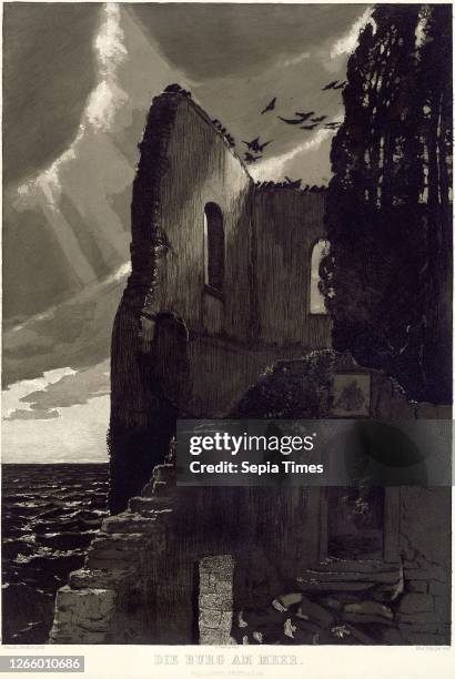 The Castle by the Sea. 1887. Max Klinger . After Arnold Böcklin . Germany. Etching and aquatint on ivory wove paper. Laid down on ivory wove paper....