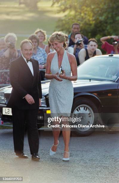 British property developer and art collector Peter Palumbo, chairman of Serpentine Gallery Trustees, with British Royal Diana, Princess of Wales ,...