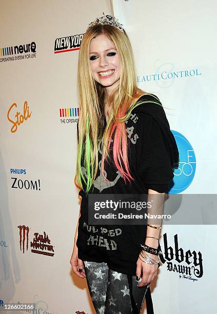 Singer Avril Lavigne attends the Abbey Dawn by Avril Lavigne Spring 2012 fashion show during Style360 on September 12, 2011 in New York City.