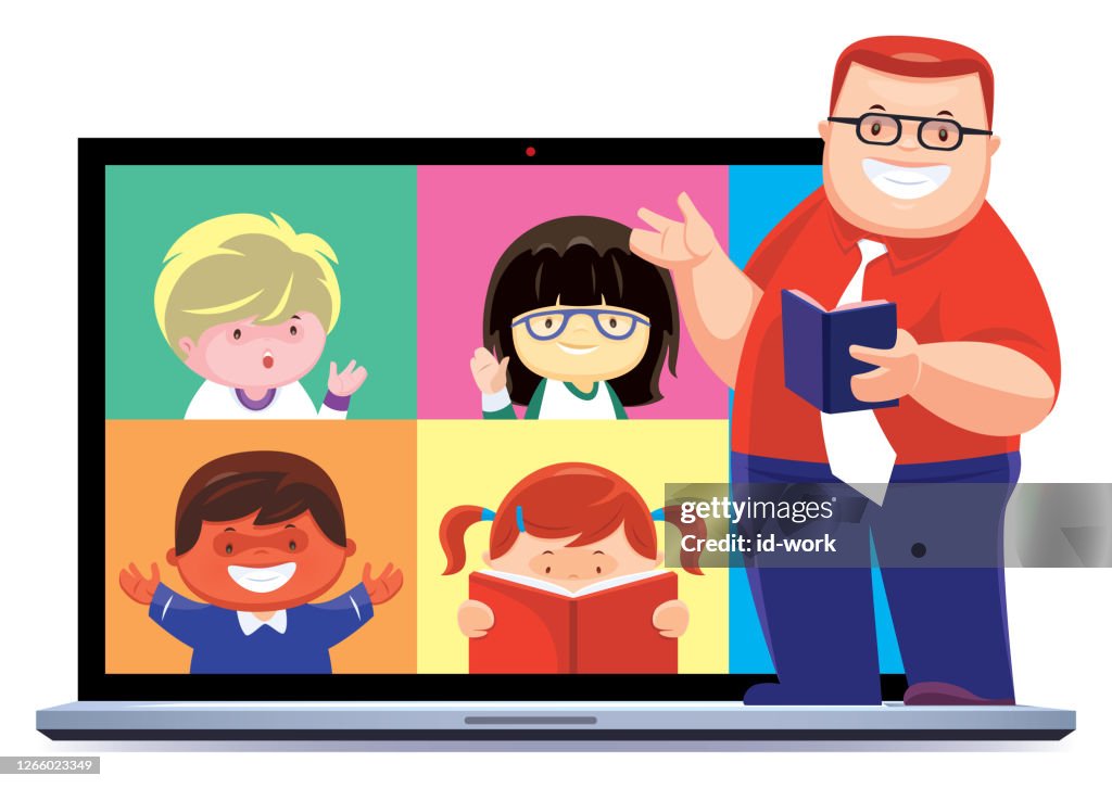 Teacher Teaching Students Via Laptop High-Res Vector Graphic - Getty Images