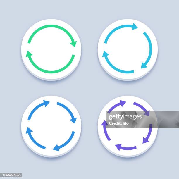 ilustraciones, imágenes clip art, dibujos animados e iconos de stock de flechas de ciclo de círculo - 5 step process cycle