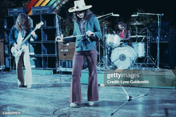 British rock band Deep Purple play California Jam, a rock music festival held at the Ontario Motor Speedway in Ontario, California, 6th April 1974.