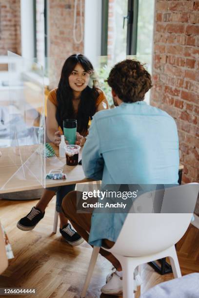 Social Distance Lunch Office Lunch Social Distance Photos and Premium High Res Pictures ...
