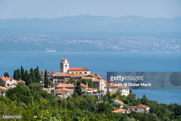 the church of st. andrew in the moenice old town in croatia - rijeka croatia stock pictures, royalty-free photos & images