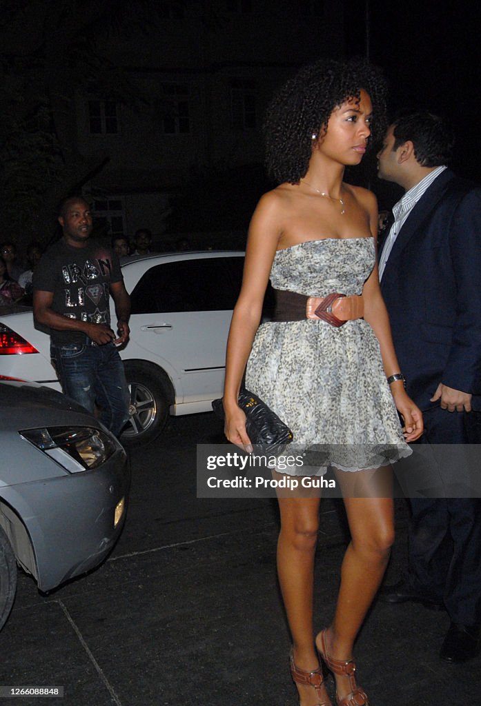 Leisel Rovedas Leasel Rovedas and Brian Lara attend the 'Royalty' restaurant opening ...