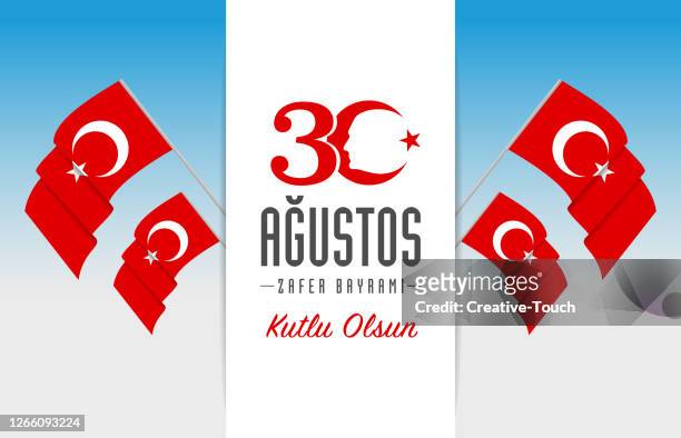 ilustrações, clipart, desenhos animados e ícones de 30 de agosto, dia da vitória turquia - victory day