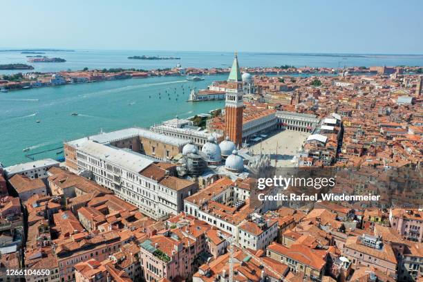 venice skyline with campanile - saint mark stock pictures, royalty-free photos & images