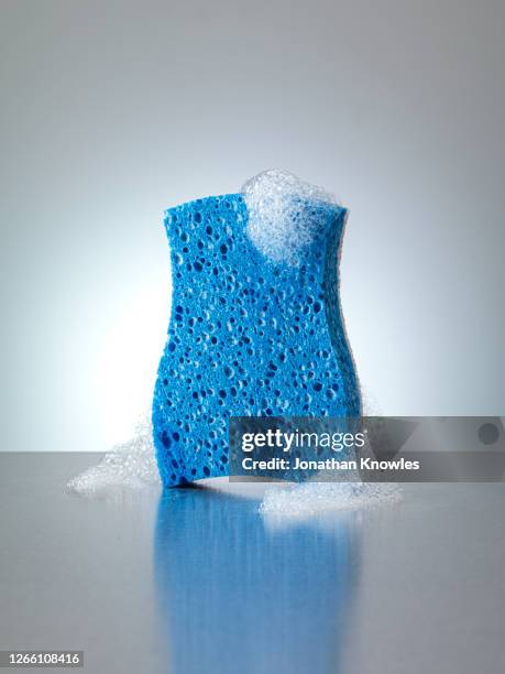 soapy sponge - cleaning sponge stock pictures, royalty-free photos & images