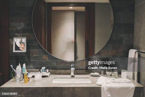 bathroom at luxury hotel - hotel bathroom stock pictures, royalty-free photos & images