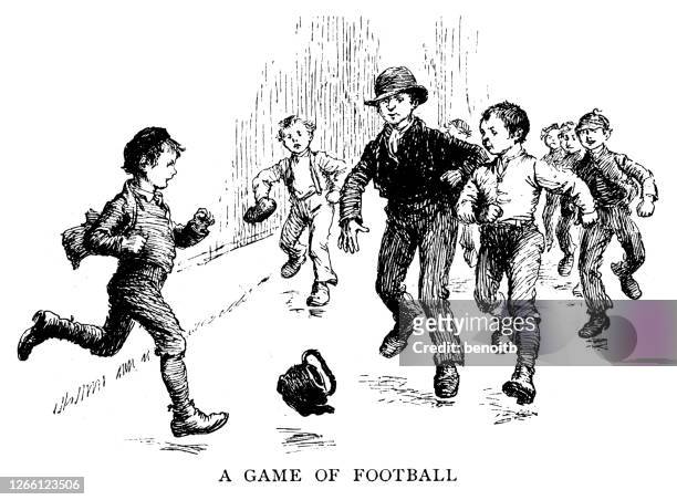 101 Play Football Children Drawing High Res Illustrations - Getty Images