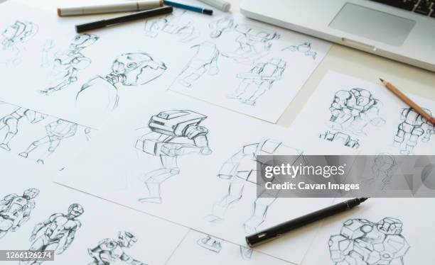 animation character design video game film production - illustrator imagens e fotografias de stock