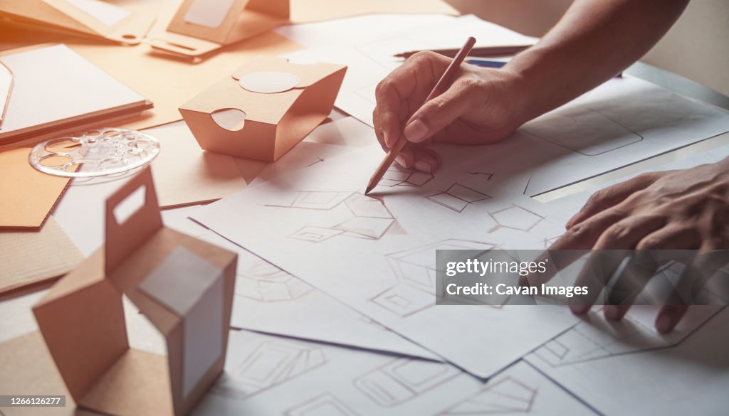 Designer design product packaging prototype
