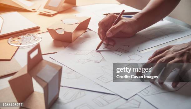 designer design product packaging prototype - storefront-for-art-and-architecture stock pictures, royalty-free photos & images