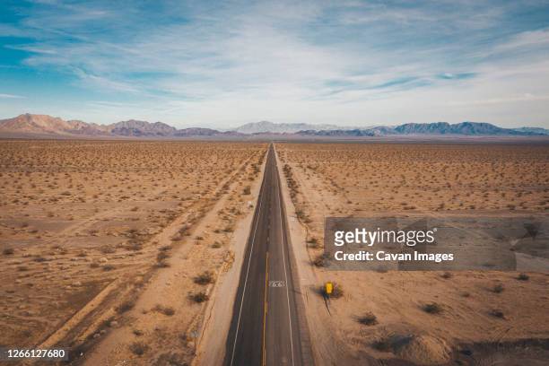 highway 66 from above, california - california desert stock pictures, royalty-free photos & images