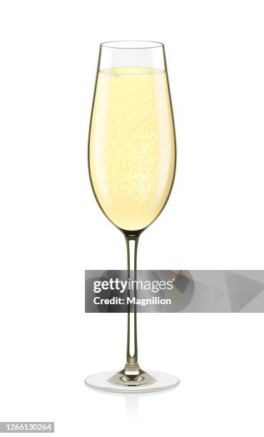 glass of champagne vector illustration - flute stock illustrations