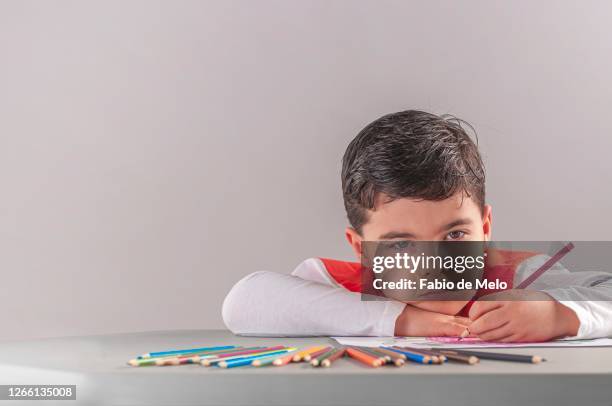 child's drawing - criança de escola stockfoto's en -beelden