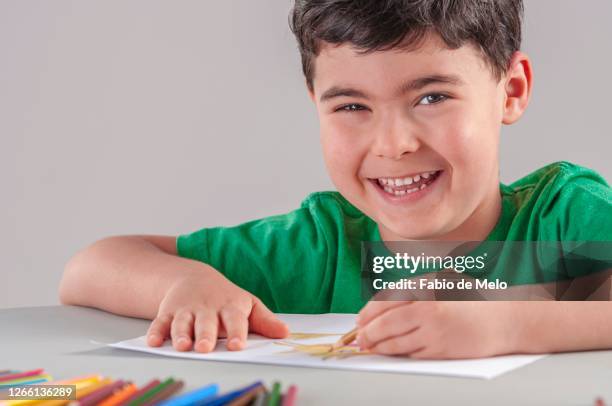 child's drawing - criança de escola stockfoto's en -beelden