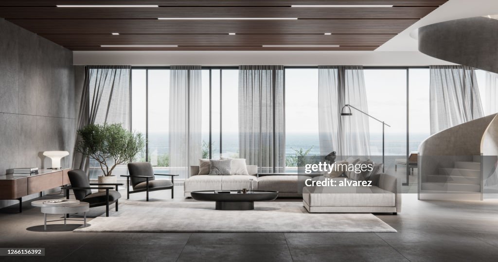 Moderno salón en 3D