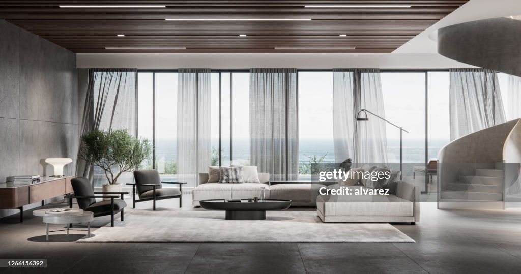 Modern living room in 3d