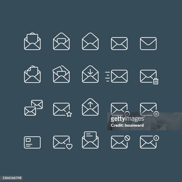 mail outline icons editable stroke - email icon stock illustrations
